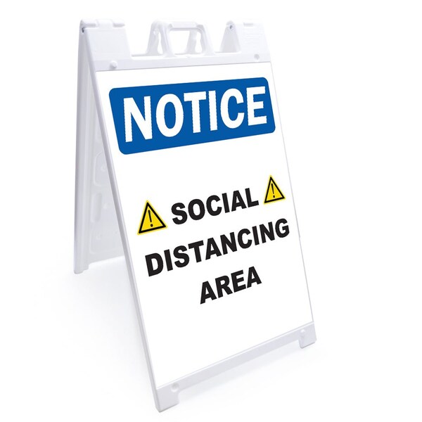 Signmission OSHA Sign, Social Distancing Area, 10in X 7in Decal, 10" W, 7" H, Social Distancing Area OS-NS-D-710-25597 - main